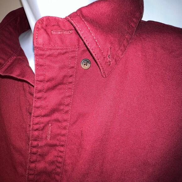 C.E. Schmidt WorkWear Men’s XL Button Down 100% Cotton Heavy Duty Burgundy - Picture 5 of 9